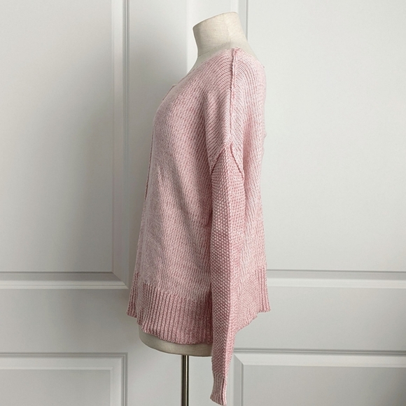 Rebecca Minkoff Sweater Cotton Knit Bateau & V-Neck Reversible Twist Pink L NWT - Picture 9 of 16